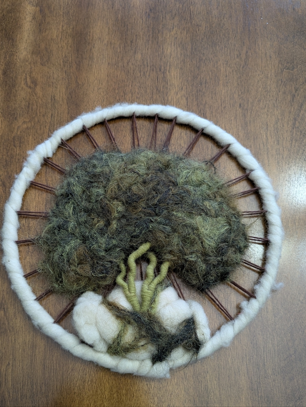 Boho Fiber Art Tree Of Life Textile Weaving felt Wall Hanging 3D Effects